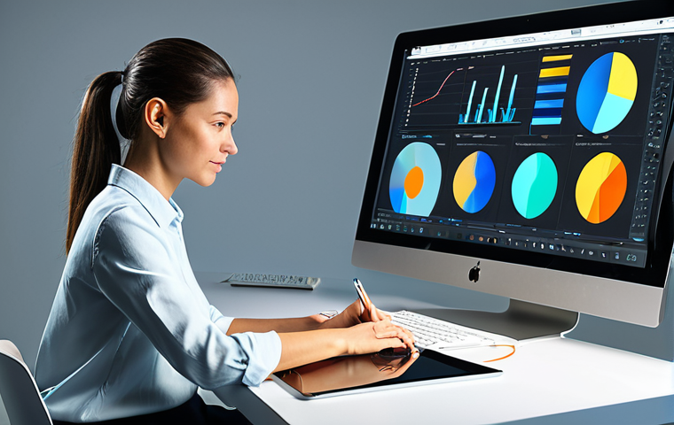 A professional female visual designer, fully clothed in a modest business casual outfit, intensely focused while working on a large digital tablet displaying intricate graphic design software. She is seated at a clean, modern desk in a bright, contemporary design studio. Abstract, subtle vector graphics and glowing color palettes gently float in the background, symbolizing digital creativity and innovation. The scene is well-lit with professional studio lighting, emphasizing sharp details and a clean aesthetic. This image is safe for work, appropriate content, fully clothed, professional, and family-friendly. It features perfect anatomy, correct proportions, a natural pose, well-formed hands, proper finger count, and natural body proportions, ensuring a high-quality, realistic portrayal.